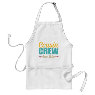 Cousin crew for life vintage retro standard apron