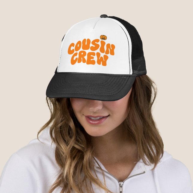 Cousin Crew Funny Matching Halloween Trucker Hat (In Situ)