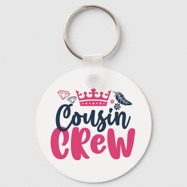 Cousin Crew Girls and Boys Family Reunion Keychain (Front)