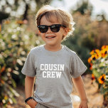 Cousin Crew Kids Baby T-Shirt<br><div class="desc">Custom printed apparel personalized with "Cousin Crew" graphic or other custom text. Use the design tools to edit the text fonts and colours or add your own photos to create a one of a kind custom t-shirt design. Select from a wide variety of t-shirts, tank tops and sweatshirts for men,...</div>