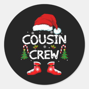 Cousin Crew Kids Cousins Christmas Family Matching Classic Round Sticker