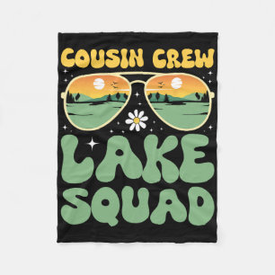 Cousin Crew Lake Squad Sunset Family Camping Summe Fleece Blanket