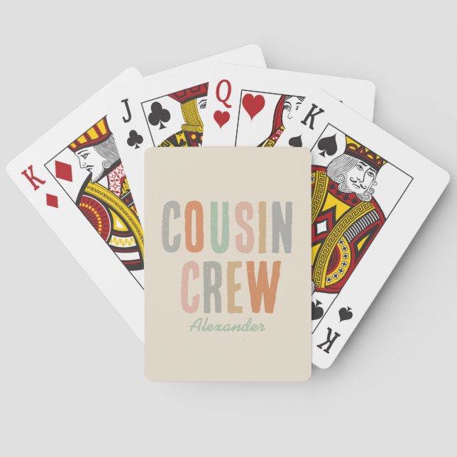 Cousin Crew Matching Boho Family Reunion Playing Cards (Back)