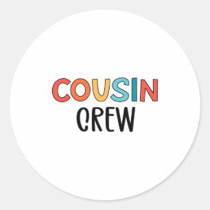 Cousin Crew Matching Retro Family Cousin Squad  Classic Round Sticker