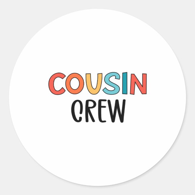 Cousin Crew Matching Retro Family Cousin Squad  Classic Round Sticker (Front)