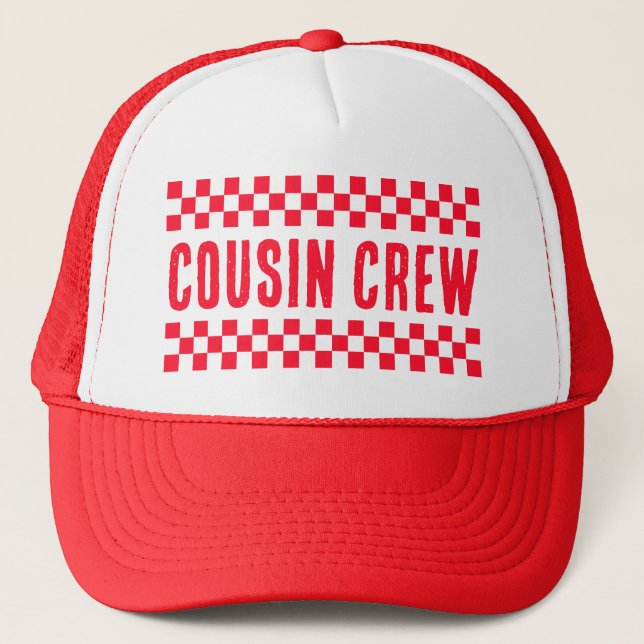 Cousin Crew Matching Retro Family Reunion Trucker Hat (Front)