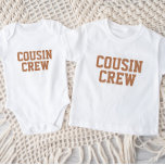 Cousin Crew | Rust Kids Baby T-Shirt<br><div class="desc">Custom printed apparel personalized with "Cousin Crew" graphic or other custom text. Use the design tools to edit the text fonts and colours or add your own photos to create a one of a kind custom t-shirt design. Select from a wide variety of t-shirts, tank tops and sweatshirts for men,...</div>