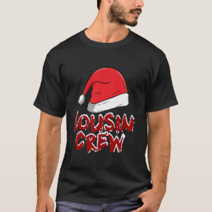Cousin Crew Santa Hat Funny Christmas Family Match T-Shirt