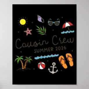 Cousin crew summer 2026 vacation hawaii beach poster