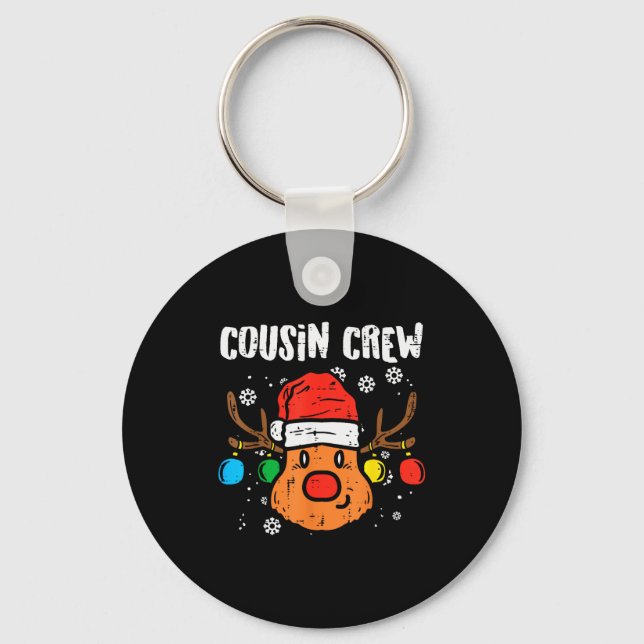Cousin Crew Xmas Pjs Matching Christmas Pajamas Fo Keychain (Front)