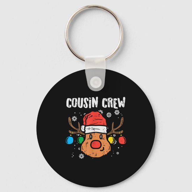 Cousin Crew Xmas Pjs Matching Christmas Pyjamas Fo Keychain (Front)