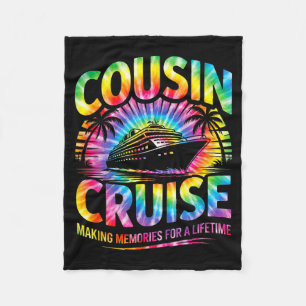 Cousin cruise matching family vacation tie dye 202 fleece blanket