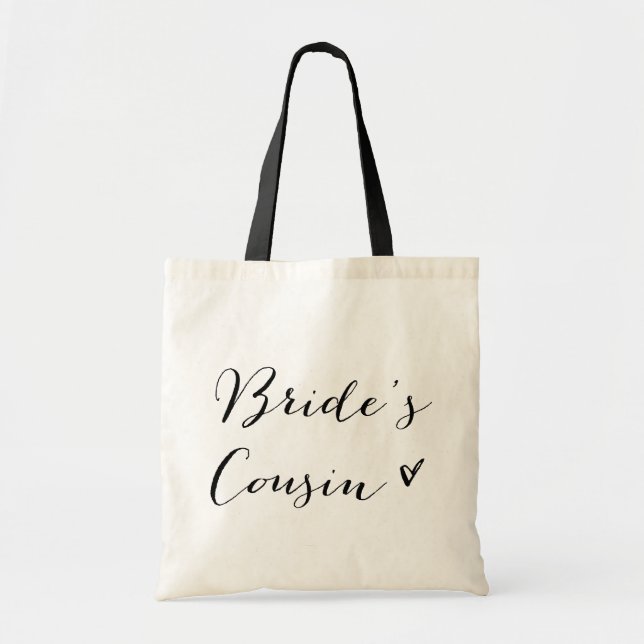 Cousin de la mariée | Sac de calligraphie moderne  (Devant)