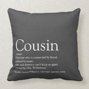 Cousin Definition Saying Quote Large Throw Pillow