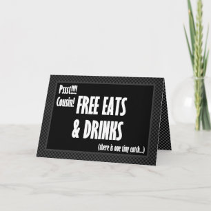 COUSIN Funny Usher Invitation Libre nourriture