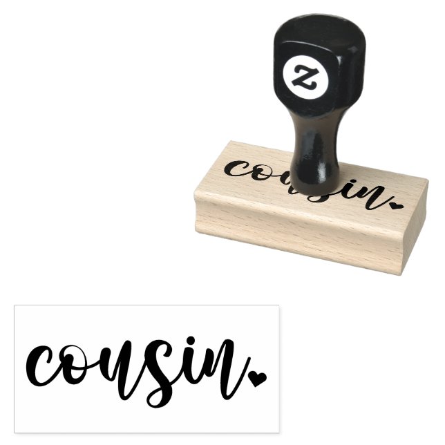 Cousin Heart Wood Art Stamp (Stamped)