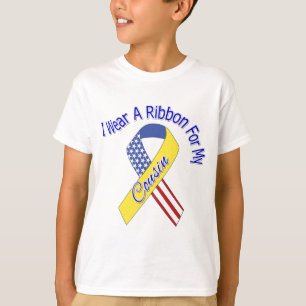 Cousin - I Wear A Ribbon Military Patriotic T-Shirt