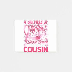 Cousin In Heaven Butterfly Awesome Breast Cancer Post-it Notes
