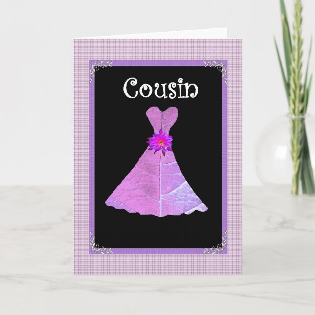 COUSIN  Invite - Pink Gown (Front)