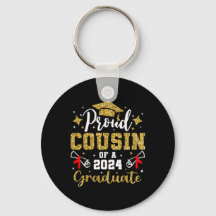 Cousin Of A 2024 Graduate For Family Graduation Keychain