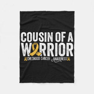 Cousin Of A Warrior Childhood Cancer Awareness Fleece Blanket
