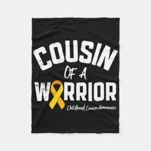 Cousin Of A Warrior Childhood Cancer Awareness Gif Fleece Blanket