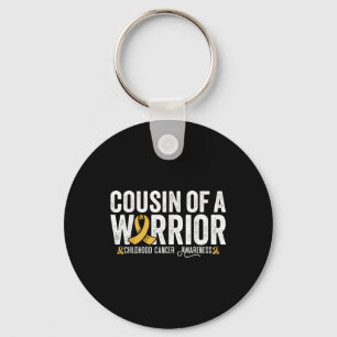 Cousin Of A Warrior Childhood Cancer Awareness Keychain