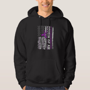 Cousin of a Warrior Epilepsy Purple Ribbon Support Hoodie