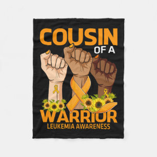 Cousin Of A Warrior Leukaemia Awareness Sunflower  Fleece Blanket