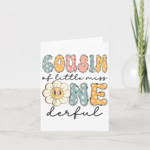Cousin Of Little Miss Onederful 1st Birthday Girl  Card