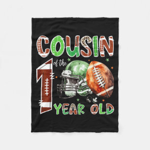 Cousin Of The 1 Year Old Football 1st Birthday Boy Fleece Blanket