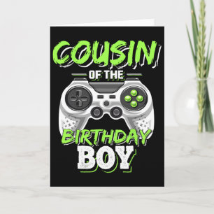 Cousin Of The Birthday Boy Matching Video Game Bir Card