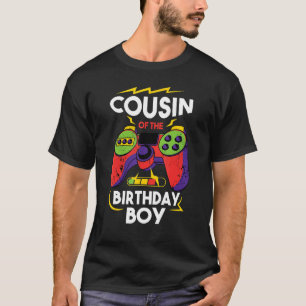 Cousin of the Birthday Boy Matching Video Gamer Bi T-Shirt