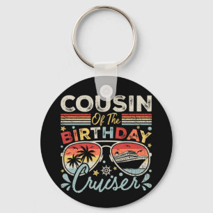 Cousin of the Birthday Cruiser Vacation Circle Keychain