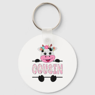 Cousin Of The Birthday Girl Cow Family Party _1 Keychain