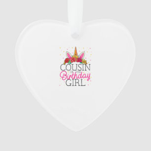 Cousin of the Birthday Girl Unicorn Birthday T-Shi Ornament