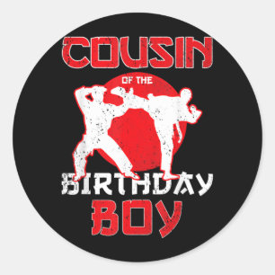 Cousin Of The Birthday Karate Taekwondo Boy Classic Round Sticker