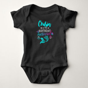 Cousin Of The Birthday Mermaid Baby Bodysuit