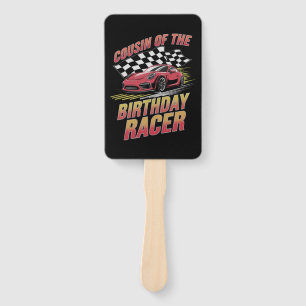 Cousin Of The Birthday Racer Racing Family Party  Hand Fan