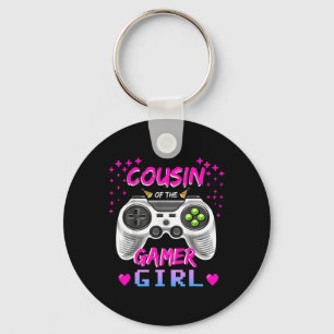 Cousin Of The Gamer Girl Video Game Birthday Keychain