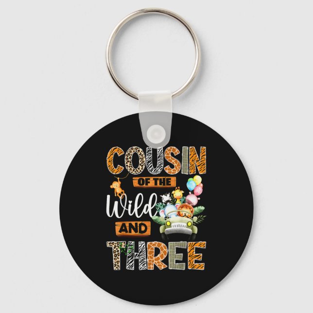 Cousin Of The Wild And Three 3rd Birthday Boy Safa Keychain (Front)