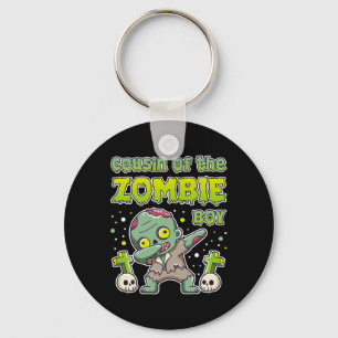 Cousin Of The Zombie Boy Zombie Lover 9th Birthday Keychain