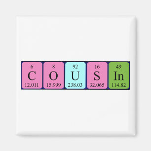 Cousin periodic table name magnet