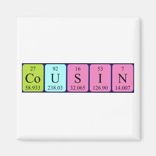 Cousin periodic table name magnet