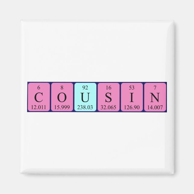 Cousin periodic table name magnet (Front)