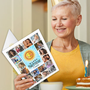 Cousin Photo Collage Big  Birthday Card