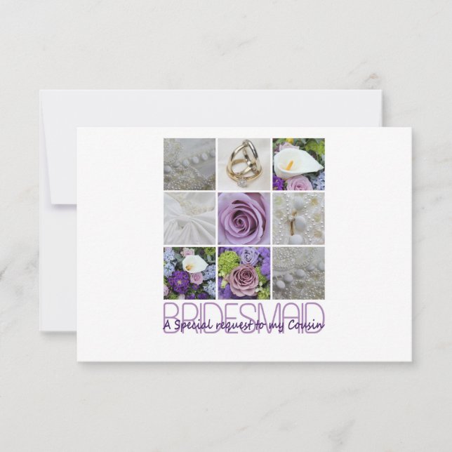 Cousin Please be Bridesmaid Invitation (Front)
