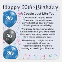 Cousin Poem 30th Birthday