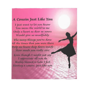 Cousin Poem - Ballerina Notepad