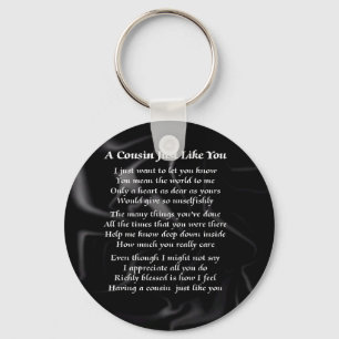 Cousin Poem - Black Silk Keychain